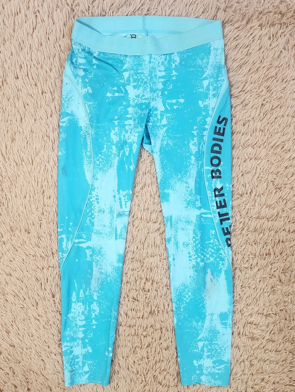 BETTER BODIES Bright Turquoise Marble Leggings